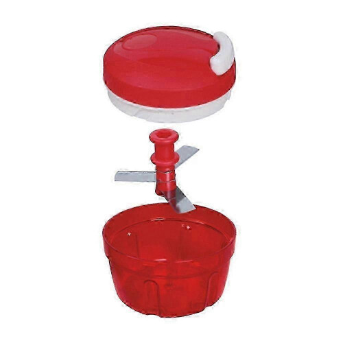 Hand Pull Vegetable Cutter, Red PP, compatible with Tupperware D158, 3 Fine Steel Reamer Blades 1