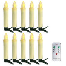 LED-Stabkerzen mit Fernbedienung, flammenlos mit Timer, Dimmer, wasserdicht, warmweißes Flackerlicht