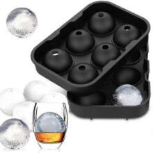 Silicone Ice and Chocolate Jelly Mold Balls, 4.5cm Diameter LFGB Approved, Black, 2 Pieces