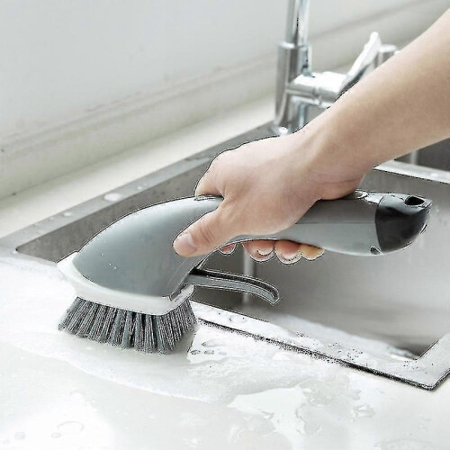 Dish Brush with Scraper and Non-Slip Handle for Kitchen, Pans, Sinks 2