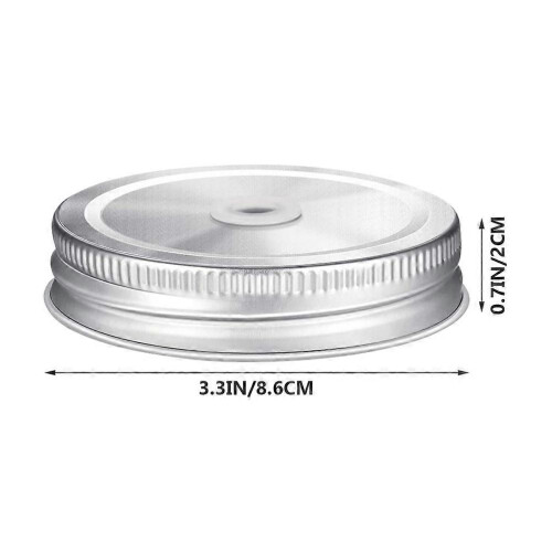 Strohhalm-Deckel für Einmachgläser, 2er-Packung Edelstahl-Einmachglasdeckel 1