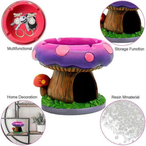 Mushroom Ashtray with Storage for Cigarettes and Cigars, Polyresin, 3.35" Tall 1