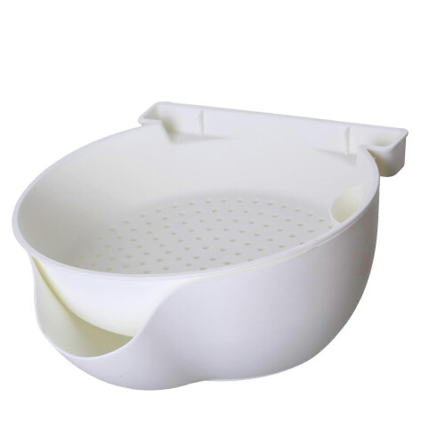 Strainer Bowl 2 Layer Plastic Fruit Colander Basket with Phone Bracket for Kitchen Food Straining 1
