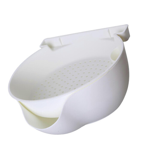 Strainer Bowl 2 Layer Plastic Fruit Colander Basket with Phone Bracket for Kitchen Food Straining 2