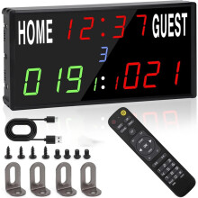Multi-Sport Digital Scoreboard with Remote & 24h Timer. for Basketball, Soccer, Cornhole, Table Tennis, Darts. Eu Plug