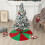 Weihnachtsbaumrock 100 cm, rot-grünes Patchwork, dekorative Abdeckung für Geschenke 2