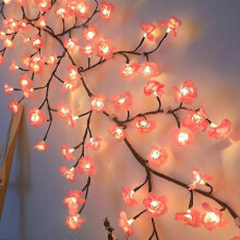 LED Cherry Blossom Branch Wall Lights, 144 LEDs, 2.3m, 8 Modes, USB Powered, Remote Control, DIY Indoor Decoration