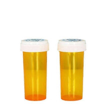 12 flaconi in plastica da 6 dram per medicinali, con tappi a pressione e rotazione a prova di bambino.
