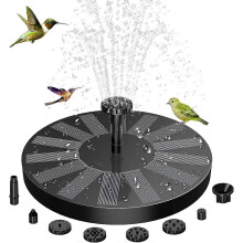 Solarbetriebene Springbrunnenpumpe mit 6 Düsen für kleine Teiche und Vogeltränken, schwimmende Solarpumpe