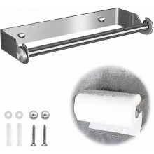 Dispensador de toallas de papel de acero inoxidable 304 para montaje en pared, 28 cm de largo, para cocina, baño y armario.