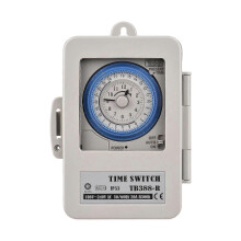 Mechanical 24 Hours Timer Switch, IP53 Rating, Programmable Electrical Timer Box, AC 100-240V, 15Min Interval, Grey ABS Casing