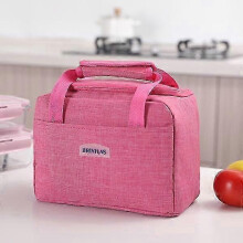 Insulated Thermal Cooler Lunch Bag, 25x14x19cm, Black, Oxford Cloth, Waterproof Insulated, Handle Design for Office School Picnic Camping