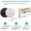 Compact Vibration Sensor Alarm, 125dB Wireless Door Window Security Sensor, Adjustable Sensitivity, Ultra Thin Lightweight Portable, White 3