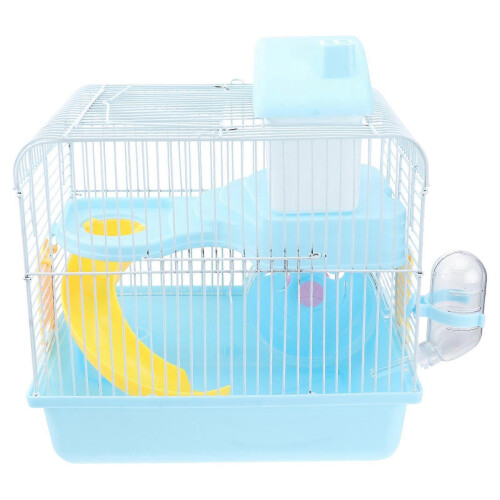 Hamster Cage Double Layer with Slide, Running Wheel, Leakproof Water Jug 1
