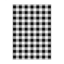 Katoenen deurmat met buffelruitpatroon, 40x60 cm, handgeweven, wasbaar, voor de voordeur
