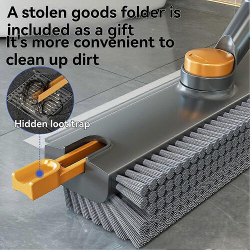 Floor Scrub Brush Squeegee Broom with Stiff Bristles and Extendable Handle for Tile Wall Deck Patio 1