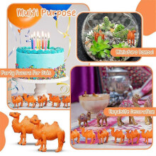 24 Kamelfiguren, Miniatur-Tierspielzeug, braunes PVC, Wüstendekoration für Tortenaufsätze, Schreibtischornamente
