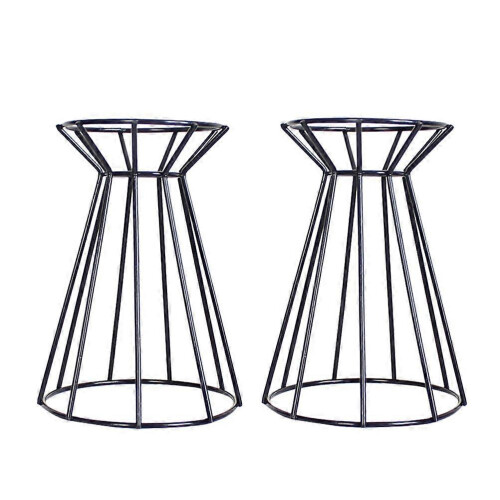 Set di 2 portapiante in ferro, design geometrico, ideale per casa e ufficio.