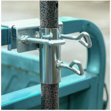 Umbrella Stand Compatible with Balcony Railing, Silver Steel Holder, 10.5cm Fixing Length