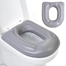 Inflatable Height-Adjustable Toilet Seat Cushion, PVC with Suction Cups, for Adults Elderly Disabled, Coccyx Pain Relief