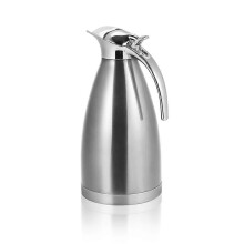Roestvrijstalen koffie- en theepot 2 liter, dubbelwandig, vacuümgeïsoleerd, zilverkleurig