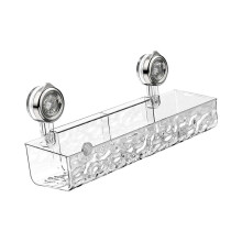 Suction Cup Shower Shelf Bathroom Organizer, PET Material with Drain Holes