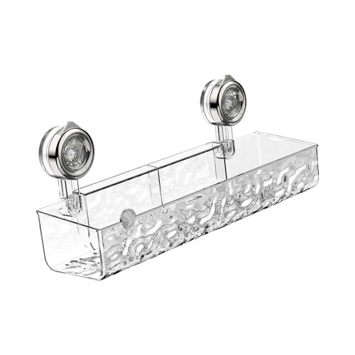 Duschablage mit Saugnapf, Badezimmer-Organizer, PET-Material mit Abflusslöchern