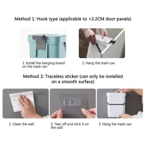 Small Kitchen Compost Bin 3L with Lid, Flip-Top Design, Pressure Ring, Portable Handle 2
