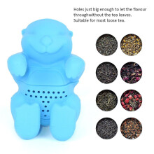 Infuseur à thé en silicone alimentaire réutilisable en forme de loutre, 7 x 6 x 4,5 cm