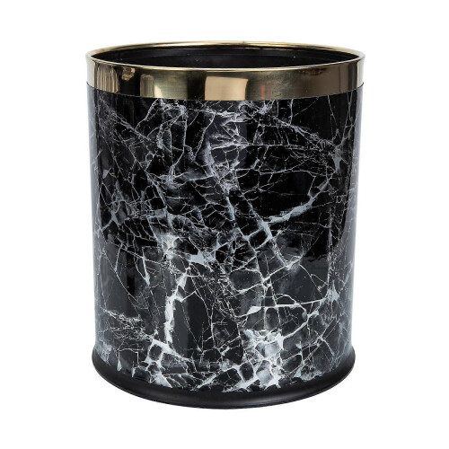 Small Trash Bin Marbling Garbage Can Plastic Waste Basket 22.50X22.50CM