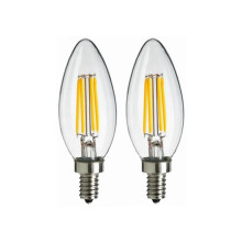 LED Candle Filament Bulb, C35 Shape, E14 Base, 4W, 2700K Warm Light, DC12V, Antique Style, 2 Pack