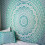 Mandala-Wandteppich, 150 x 150 cm, handbemalt, Polyester, Boho-Stil 1