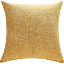 Decorative Square Pillowcase, 45x45cm, Antique Linen Blend, Plain, Mustard Yellow, For Sofa Bedroom Living Room Office Decoration