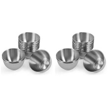 10Pcs Stainless Steel Sushi Dipping Bowl, 100ml Sauce Dishes for Soup Salad Dessert