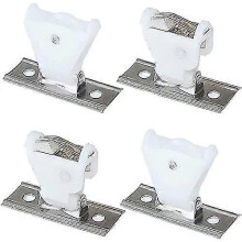 Kordelstopper und Kordelspannrolle, 4er-Pack, schwenkbar, Halterung aus weißem Kunststoff und Edelstahl, für Raffrollos
