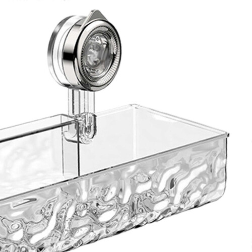Duschablage mit Saugnapf, Badezimmer-Organizer, PET-Material mit Abflusslöchern 2