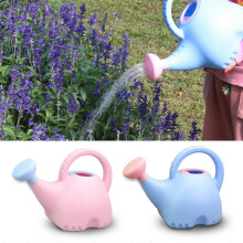Regadera de 1,5 L con forma de elefante, de polipropileno azul, ideal para plantas de interior y exterior.