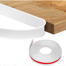 U-vormige kantenband, 12 mm wit, 5 m, flexibele zelfklevende TPE-randbeschermer voor meubelreparatie en meubelrestauratie.