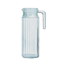 Luminarc Quadro 1-Liter-Glaskrug mit Deckel und transparentem Griff für den Kühlschrank