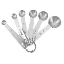 Stainless Steel Measuring Spoons Set 6-Piece Metric and US Tablespoon Teaspoon