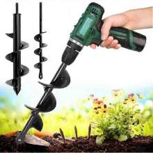 Broca de barrena para jardín para plantar bulbos, flores, hortalizas y cavar agujeros para postes.