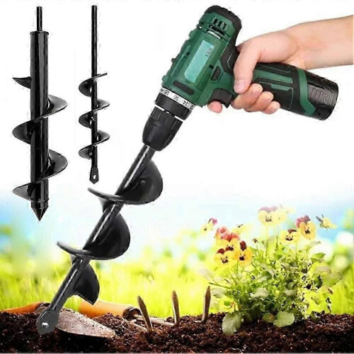 Garden Auger Drill Bit for Planting Bulbs, Flowers, Vegetables, Post Hole Digging