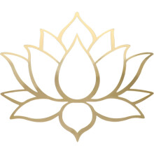 Sticker mural lotus doré en acrylique pour la décoration de chambre