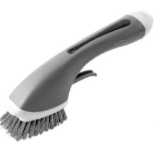 Dish Brush with Scraper and Non-Slip Handle for Kitchen, Pans, Sinks