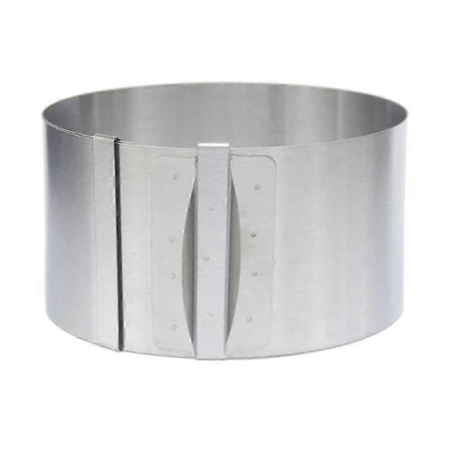 Adjustable Stainless Steel Cake Ring 20-40cm with Cake Collar for Mousse Baking
