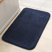 Microfiber Bathroom Rug Extra Thick Absorbent Non Slip Dark Blue 40x60 cm