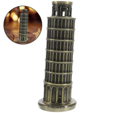 Scultura della Torre Pendente di Pisa, in lega di zinco, decorazione per la casa, statua da scrivania marrone scuro