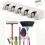 Wall Mount Mop Broom Holder with 5 Slots 6 Foldable Hooks for Home Storage Organization 1