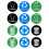 Garbage Classification Stickers 12Pcs 10x10cm PVC Assorted Color for Recycling Bins 1