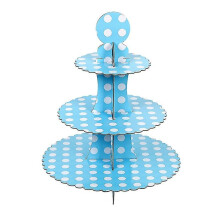 Cupcake-Ständer mit blauem Polka Dot für die Babyparty – Dekoration für den Desserttisch